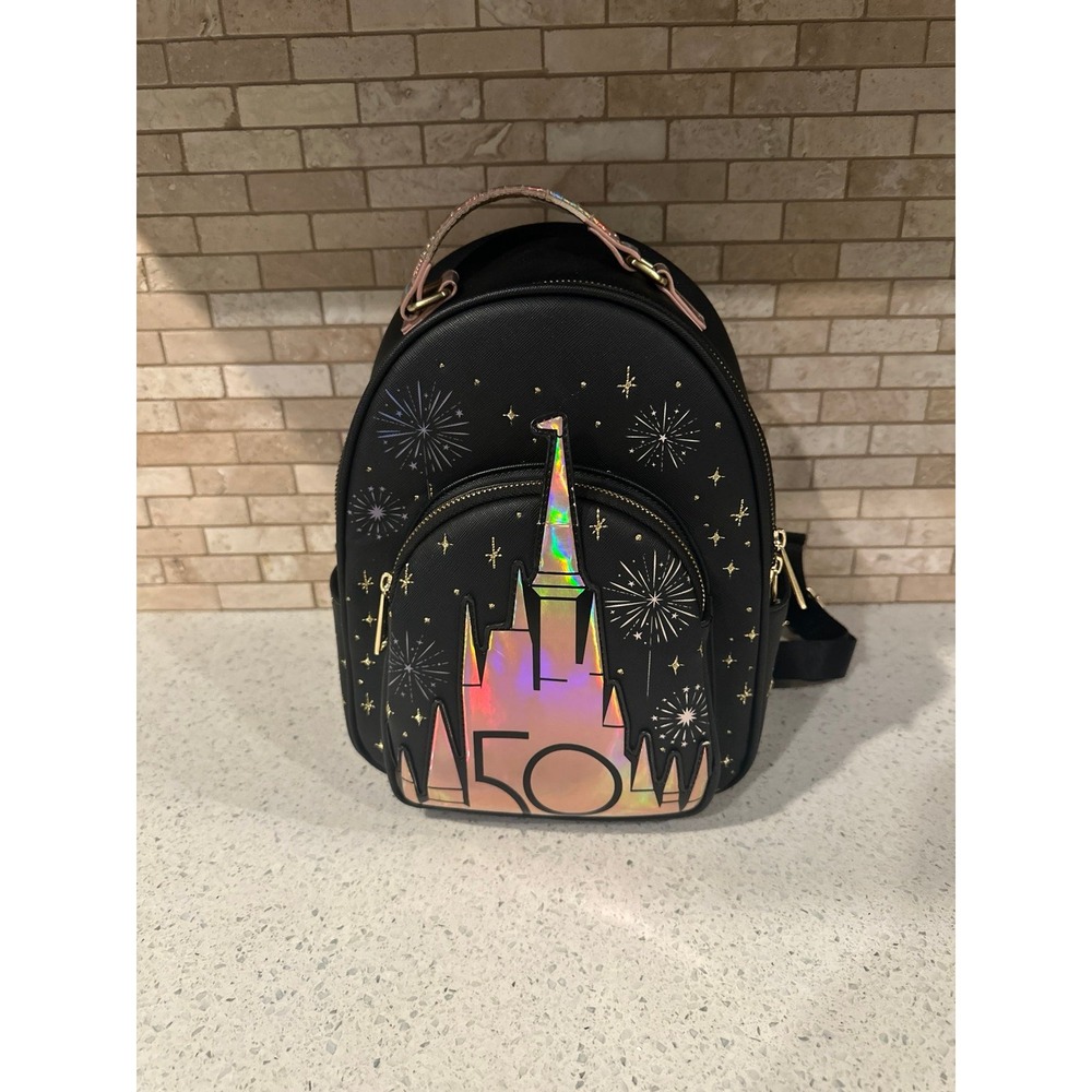 Walt Disney World Parks 50th Anniversary Loungefly Castle Backpack b40